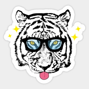 Tongue Out Tiger Sticker